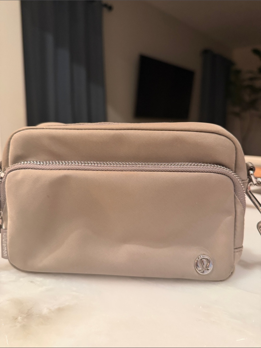 Lululemon Taupe Crossbody with Silver Logo